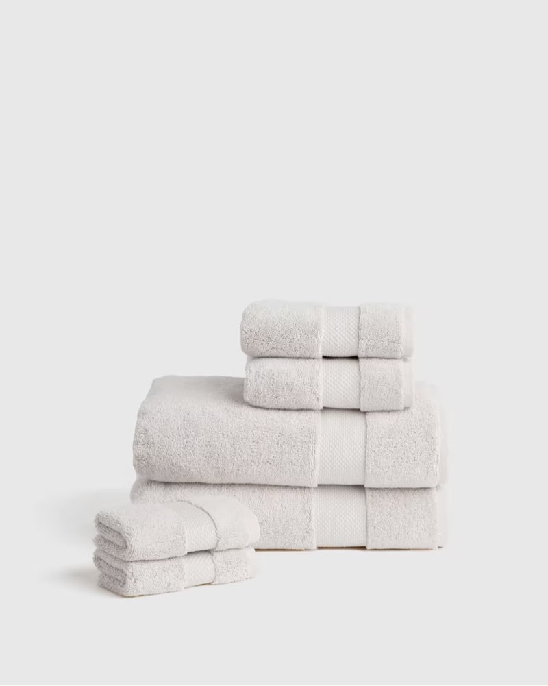 quince turkish ultra plush bath towel bundle silver/6pcs
