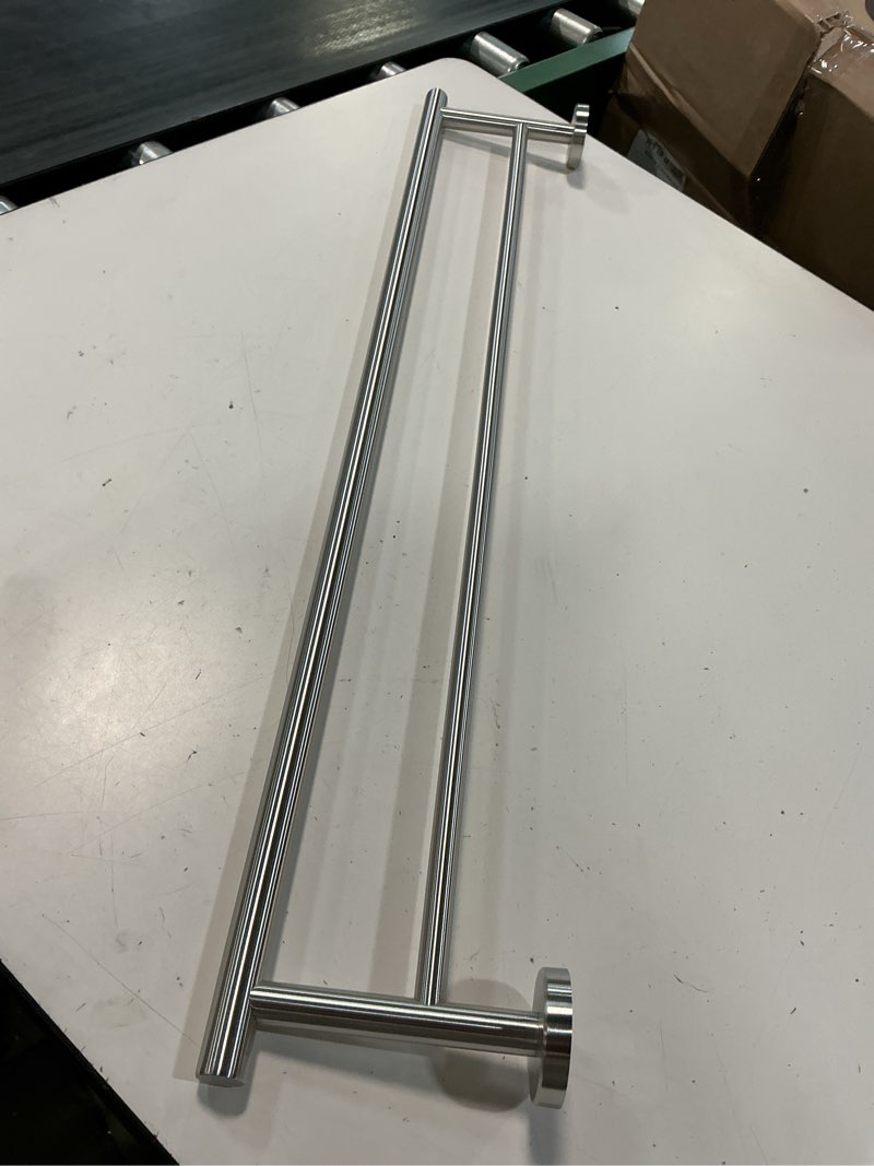 Condition photo showing Good Condition for jqk double bath towel bar, 30 inch 304 stainless steel thicken 0.8mm towel rack for bathroom, towel holder brushed finished wall mount, useable length 27 inch, tb100l27-bn 30 inch brushed