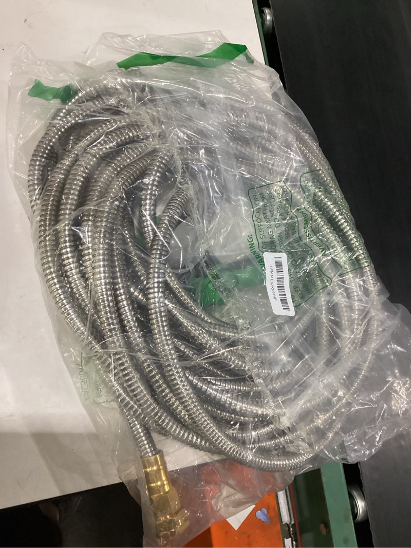 Condition photo showing Good Condition for garden hose 50ft, flexible stainless steel metal water hose with 10-function nozzle, no-kink, leak-proof, wear-resistant, 3/4 ght, easy to use and store for garden, yard, lawn, outdoor silver 50ft