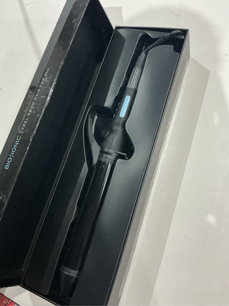 Condition photo showing Good Condition for bio ionic long barrel styler  1.5  curling iron  curling wand  adjustable heat  hair curler