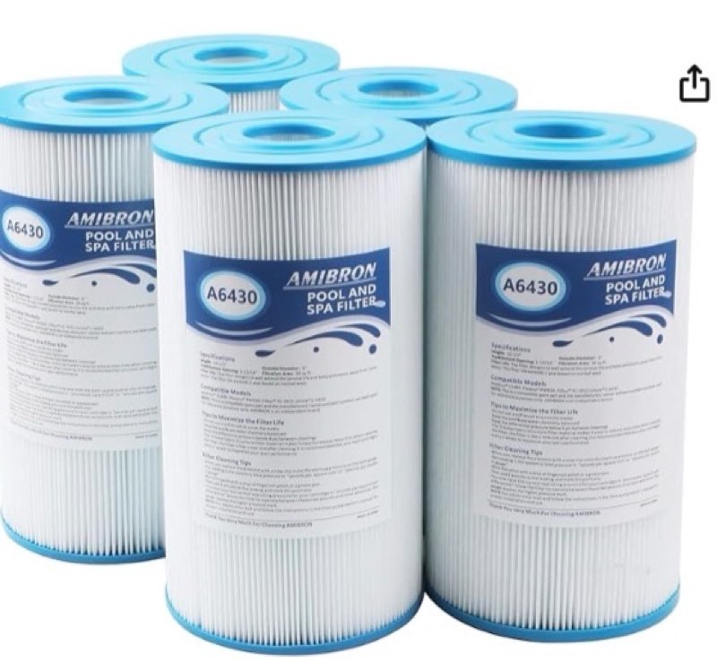 71825 replaces hot springs spa filters, compatible with watkins 31489, unicel c-6430, pleatco pwk30, filbur fc-3915, p/n0969601, 73178, 73250, 30 sq.ft.pleated fabric filter media 5 pack