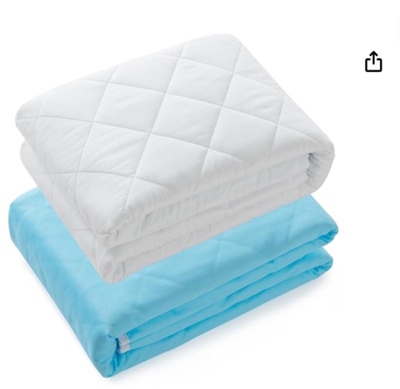 kanech bed pads washable waterproof ,44"x52" (2 pack), heavy absorbency reusable incontinence bed pads for adults, elderly, kids & pets - bedwetting mattress protector