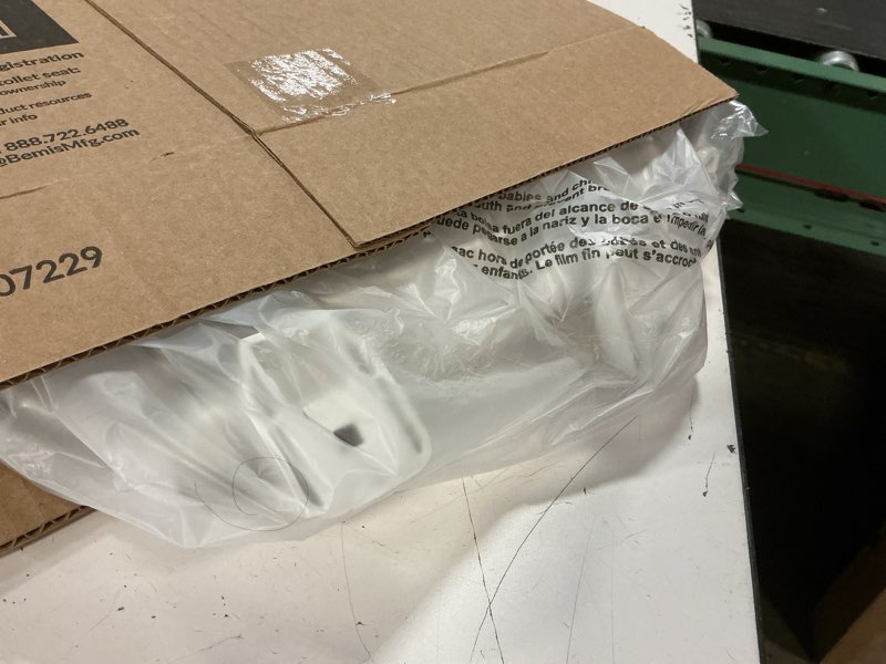 Condition photo showing Good Condition for mayfair little2big? round plastic toilet seat in white with sta-tite? seat fastening system? and whisper•close? hinge