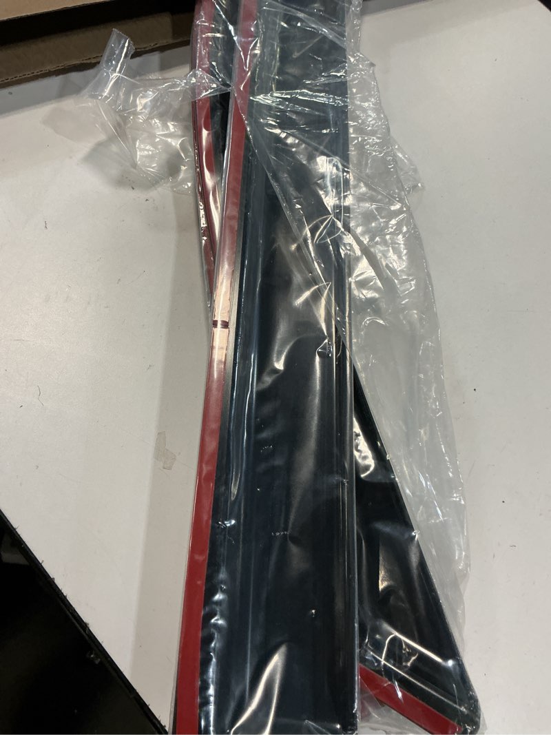 Condition photo showing Good Condition for IKON MOTORSPORTS Tape On External Window Visor, Compatible with 2003-2008 Honda Pilot, Slim Style Acrylic Black Sun Rain Wind Guards Cover 4Pcs Set