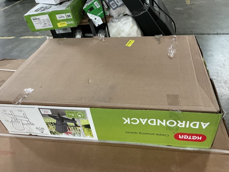 Condition photo showing New/Like New for keter everest adirondack chair w/ cupholder, graphite gray,