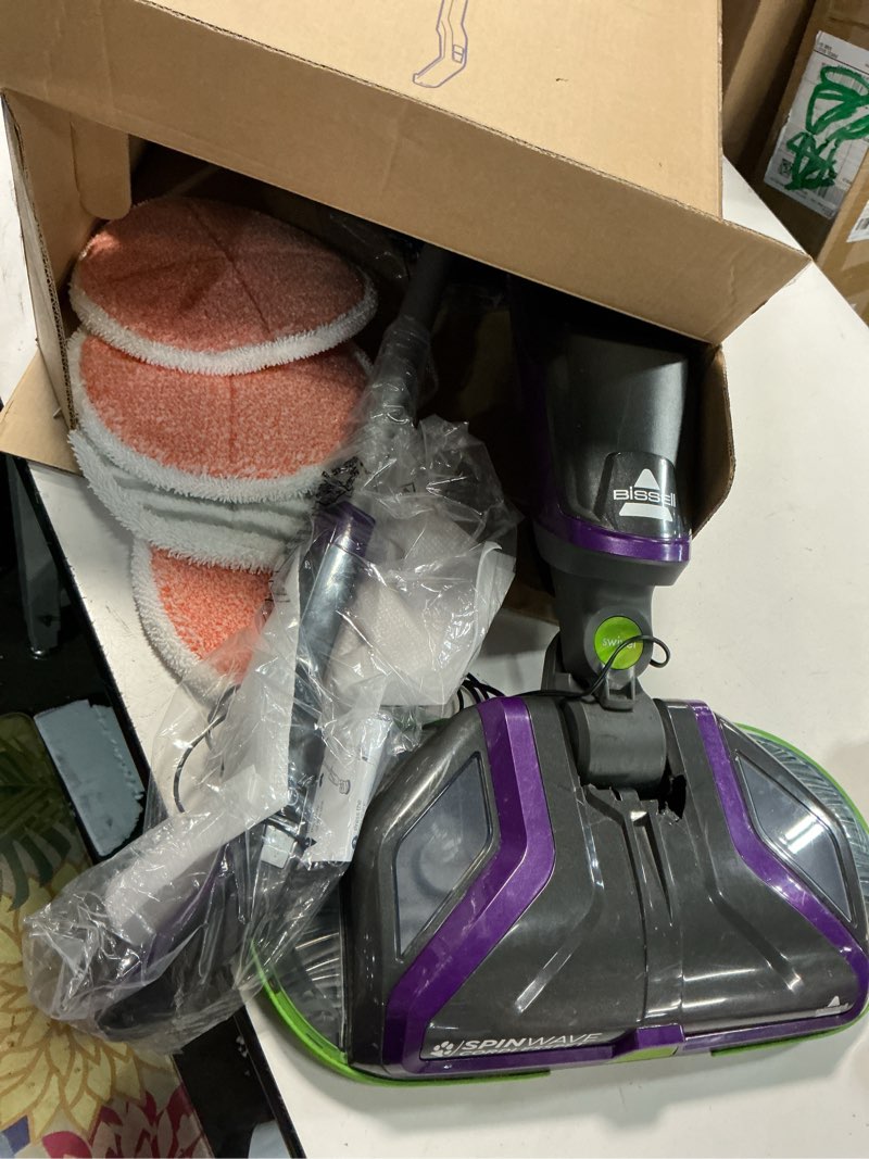 Condition photo showing As Is for bissell® spinwave cordless pet hard floor spin mop cleaner 18v with washable mop pads for sealed hard floors, 23157