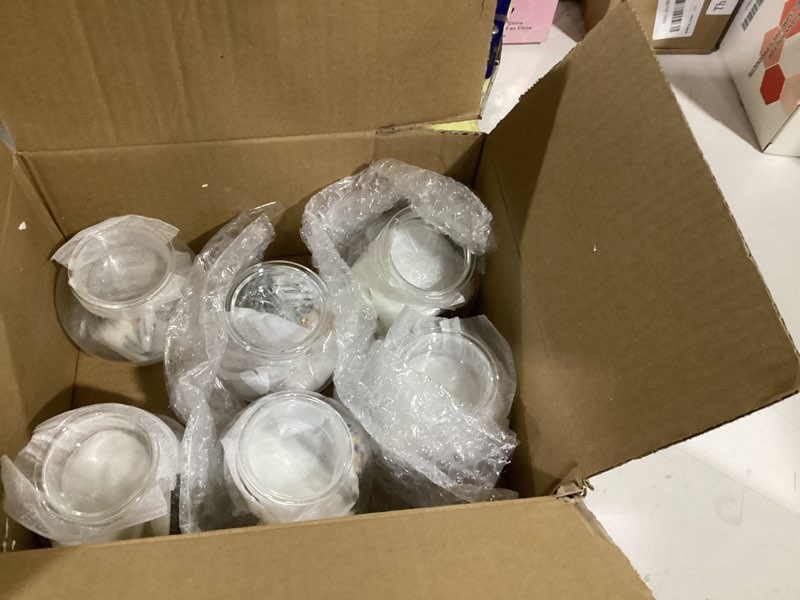 Condition photo showing New/Like New for hewory christmas tealight candle holders: set of 6 glass ball tea light candle holder with golden leaves and needles, christmas table decorations for dinner centerpiece holiday party fireplace mantle gold foliage