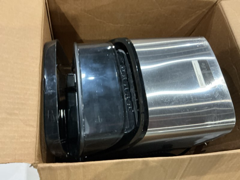 Condition photo showing As Is for goveelife smart ice maker countertop, portable ice machine with voice control, 9 ice cubes in 6 minutes 3 sizes, 26lbs/24hrs, self cleaning rgb lights, quiet ice maker with scoop for kitchen silver