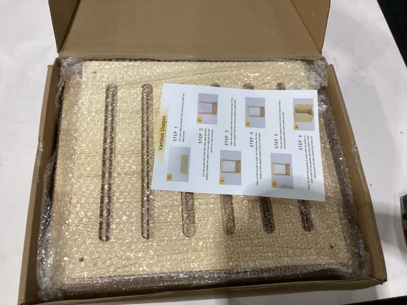 Condition photo showing New/Like New for celestite Wooden Tray Dividers for Cabinets, Cookie Sheet Organizer for Cabinet, Baking Sheet Pan Organizer for Kitchen Organizers and Storage (7 Tier 20" Wx16.7 Hx15.2 D)