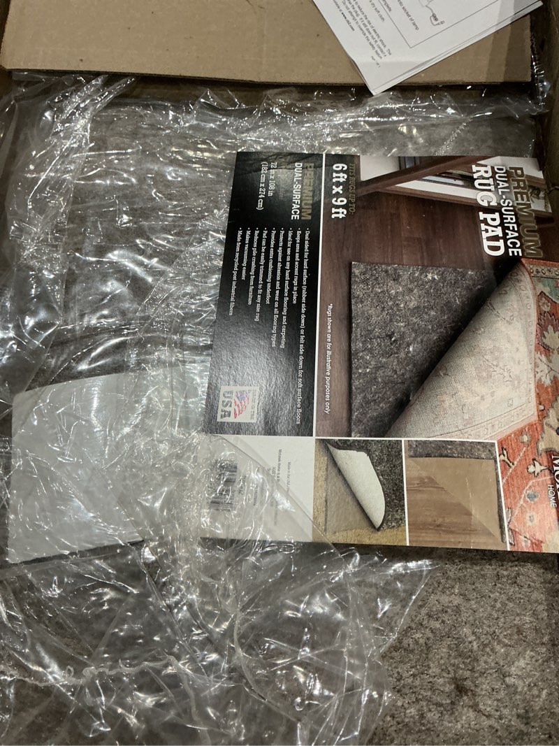 Condition photo showing Good Condition for mohawk home non slip rug pad 6' x 9'- 1/4" thick felt + latex rubber gripper - dual surface cushion for hardwood, carpet, tile floors, made in usa 1/4 inch dual surface rug pad 6' x 9' (rectangular)