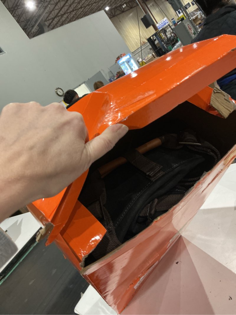 Condition photo showing As Is for welkinland 48pockets tool bags with wheels, 22inch rolling tool bag, waxed canvas tools bag rolling heavy duty, large roll tote for hvac, technician rolling tool bag, rolling electrical tools bag