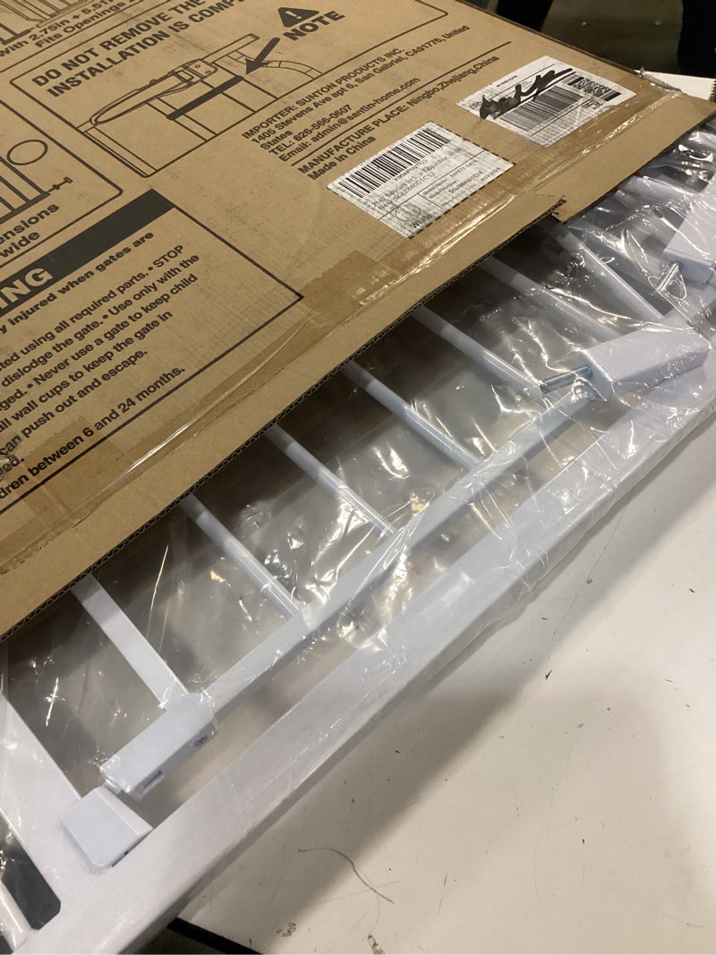 Condition photo showing Good Condition for Baby Gate No Drilling, 29"-40" Auto Close Dog Gate Indoor for Doorways & Stairs, Pressure Mounted Adjustable Pet Gate, Easy Walk Through Child Gate for Children & Pets Stroller Friendly, White