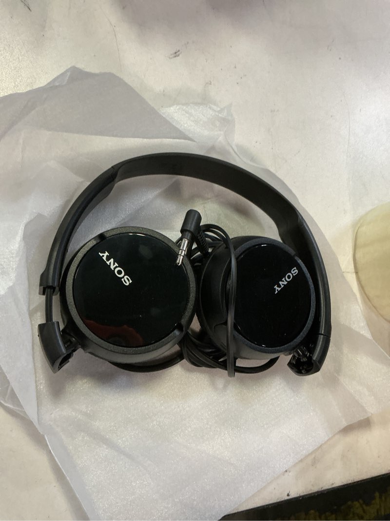 Condition photo showing As Is for sony zx series wired on-ear headphones, black mdr-zx110