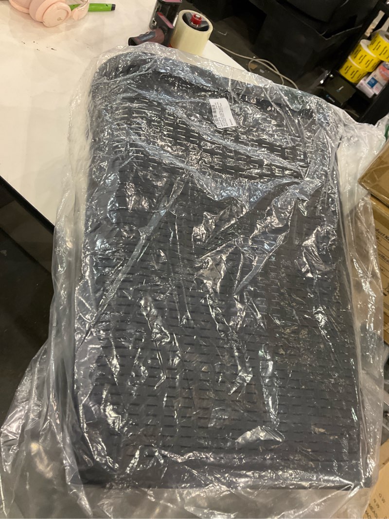 Condition photo showing New/Like New for Mind Reader Slim Laundry Hamper with Lid, 40L Clothes Basket, Premium Wicker Design, Plastic, Set of 2, Black