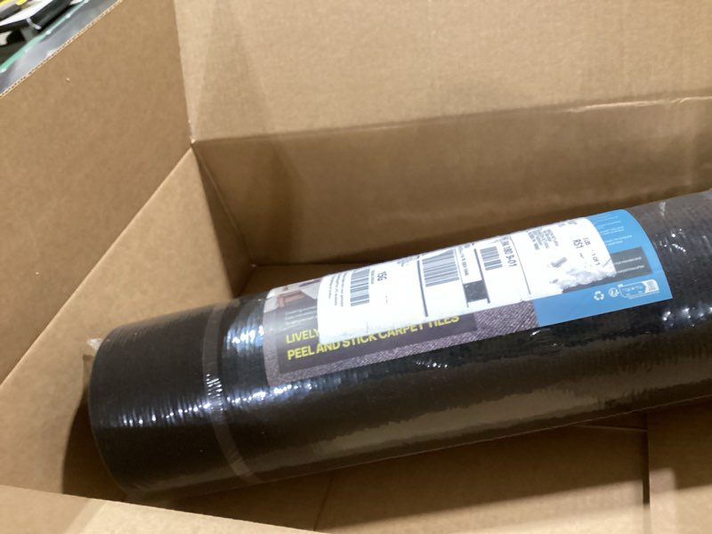 Condition photo showing Good Condition for Livelynine Black Carpet Roll Peel and Stick 2ft x 13ft Large Carpet Tiles for Bedroom Living Room Basement Cats Stairs Indoor Outdoor Waterproof Self Adhesive Rolls Sticky Non Slip Runner Rug Squares