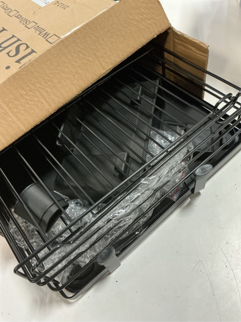 Condition photo showing Good Condition for sntd dish drying rack - extendable dish rack, large sink drying dish drainer for kitchen counter, stainless steel dish strainer with utensil holder (black)