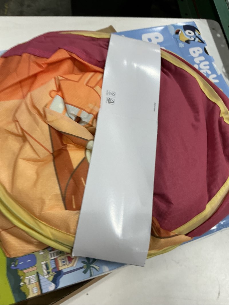 Condition photo showing Good Condition for Pop N Fun Bluey Pop-Up Tent, Multicolor Easy Storage Pop Up Play Tent with Roll-Up Door & Peep Window, Indoor/Outdoor Toddler Playhouse for Ages 2+