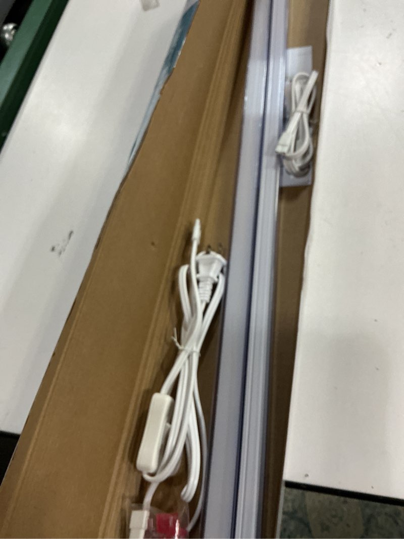 Condition photo showing Good Condition for Under Cabinet Lighting Plug in, 32 Inch 2 Pcs, Linkable AC120V 3CCT 3000K/4000K/5000K Ultra Slim, LED Under Cabinet Lights for Counter Light, Kitchen, Shelf, Sink, Workshop, Desk, White White,2 Pack 32 Inch