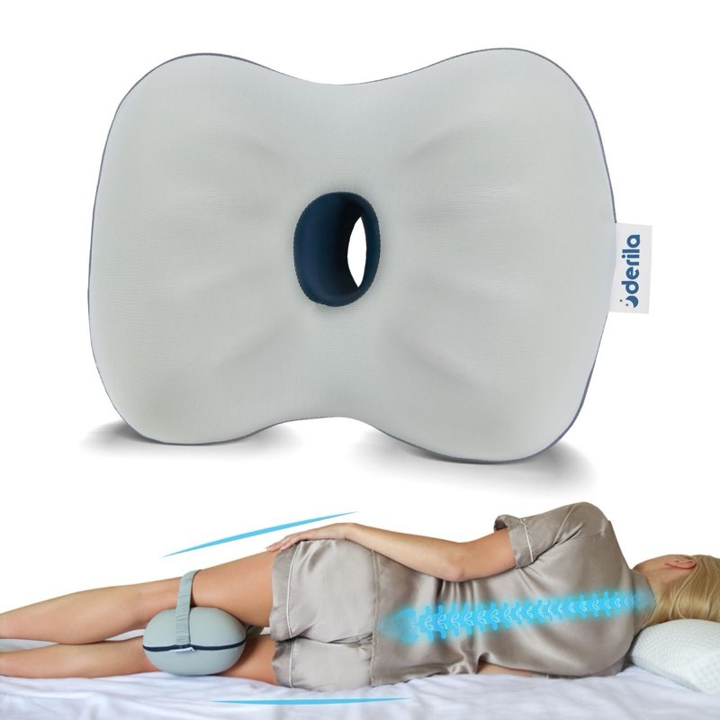 Derila® ~ Knee Pillow | Leg Pillow for Pain Relief. For Side, Back Sleepers.