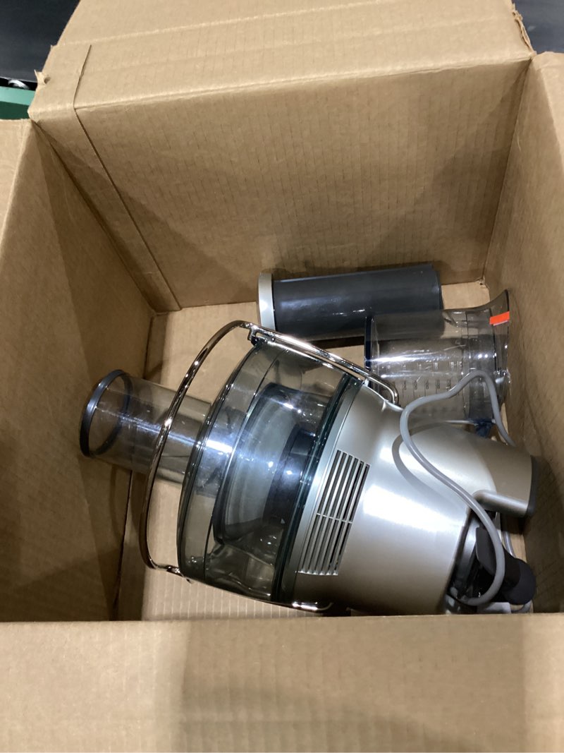 Condition photo showing As Is for Breville BJE200XL Juice Fountain Compact Centrifugal Machine, 25 fl oz, Silver