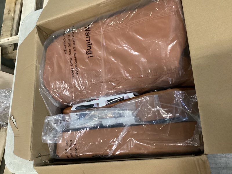 Condition photo showing New/Like New for nokins golf cart seat covers for ezgo txt 1994-2013/ezgo rxv, vinyl front&rear seat cover with flip-up armrests kit, with cup holder, for 1" square tube (all brown) fit ezgo txt 1994-2013/ezgo rxv all brown