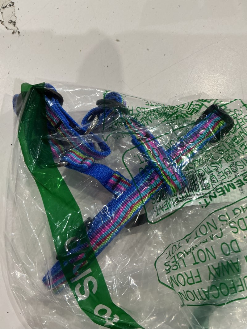 Condition photo showing Good Condition for extra small adjustable dog harness by lupine 1/2" wide ripple creek design with 9-14" adjustable girth