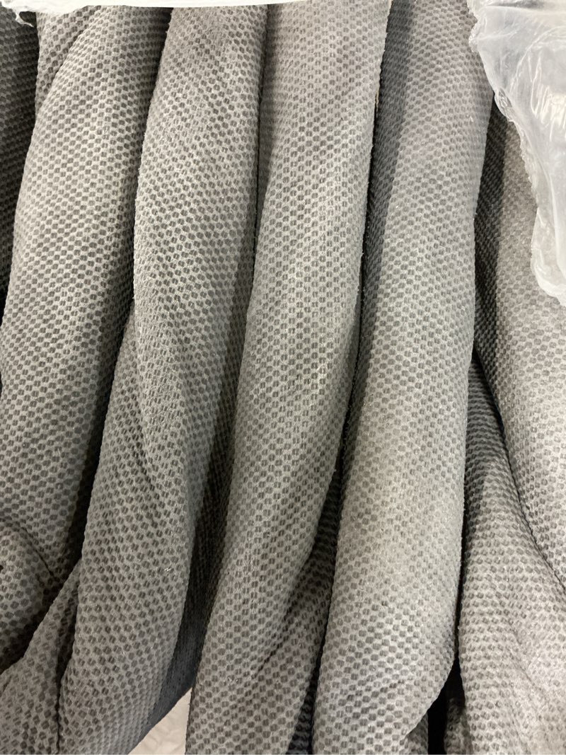 Condition photo showing As Is for (damaged )luxe ultra plush rug pad, 9' x 12', grey multi