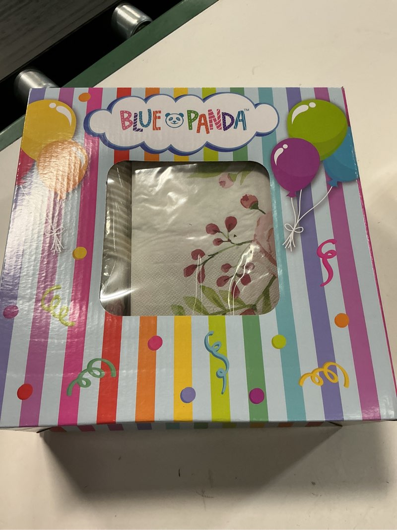 Condition photo showing New/Like New for BLUE PANDA 144 Piece Vintage Style Tea Party Supplies, Includes Disposable Floral Paper Plates, Napkins, Cups, & Cutlery, For Baby Showers, Weddings & More, Serves 24