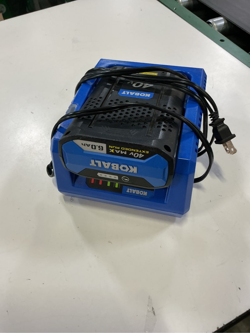 Condition photo showing Good Condition for kobalt 40v max 4.0 ah extended run battery + charger kit fast charging krc 840-03