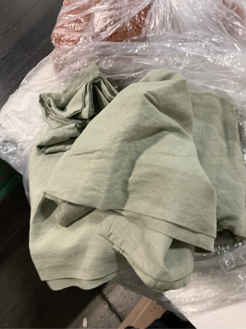 Condition photo showing Good Condition for european linen sheet set, queen, willowleaf