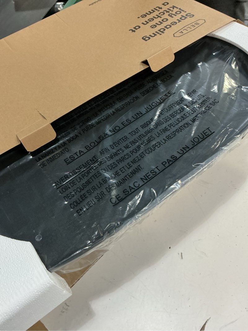 Condition photo showing Good Condition for bella Electric Non-Stick Griddle, Make 10 Eggs At Once, Healthy-Eco Non-stick Coating, Hassle-Free Clean Up, Large Submersible Cooking Surface, 10.5" x 20", Black 10" x 20" Black