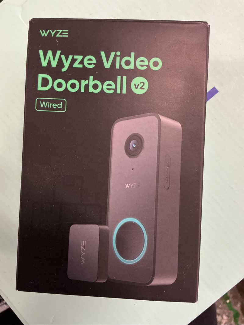 Condition photo showing Good Condition for wyze video doorbell v2, two-way audio, 2k video, color night vision, ip65 weather resistance, 24/7 video recording*, package monitor, compatible with alexa & google assistant, black (wiring required)