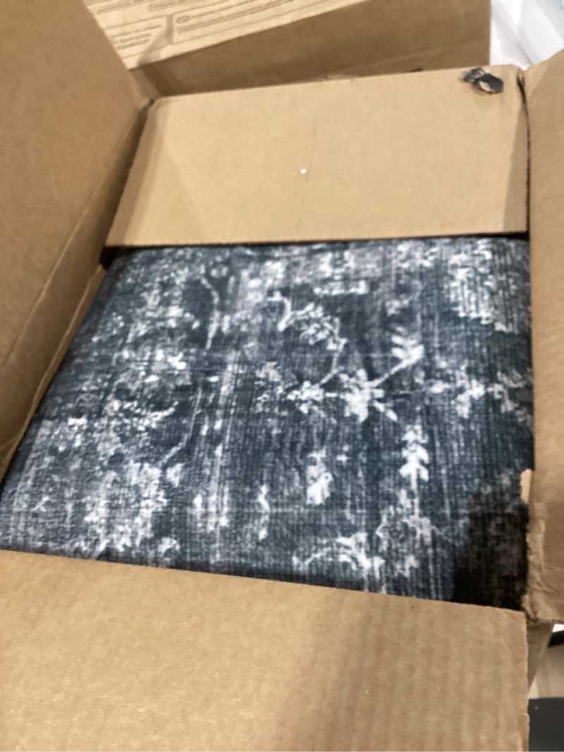 Condition photo showing Good Condition for 3x10 black runner rug hallway washable area rugs kitchen vintage boho non slip long rug floral carpet indoor retro soft low pile throw rug for bedroom bathroom laundry dining living room office black 3' x 10' (runner)