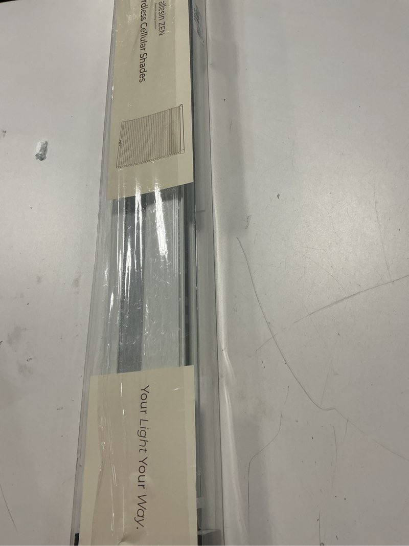 Condition photo showing Good Condition for Allesin Zen No Drill Blinds for Windows Blackout Cordless Cellular Shades Honeycomb Blinds Pull Down, Free Stop Easy Install for Home and Office, Blackout, White, 24" W x 36" H White-100% Blackout 24"W x 36"H