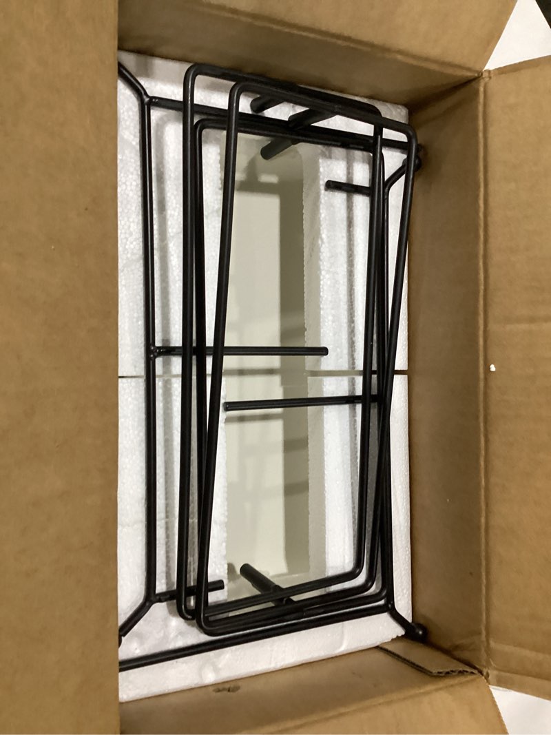 Condition photo showing As Is for malacasa 3 tier serving trays for party, porcelain serving platters and trays, 12 inch tiered tray stand, fruit tray, trays for serving food, white dessert stand with collapsible sturdier metal rack white 12 inch