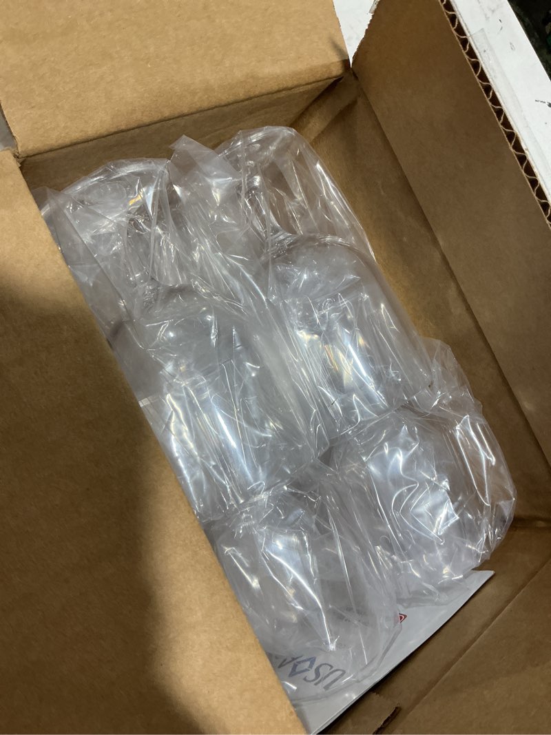 Condition photo showing Good Condition for us acrylic stackable 8 ounce plastic wine stems in clear | set of 8 reusable, bpa-free, made in the usa, top-rack dishwasher safe