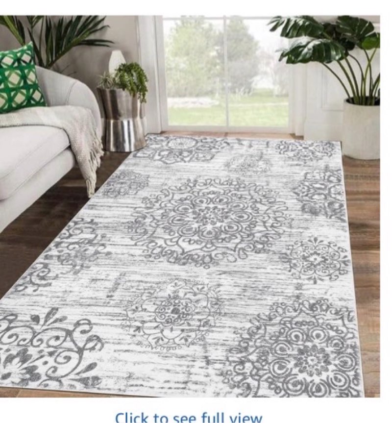 Washable Area Rug 4x6 | Non Slip Area Rug for Living Room, Bedrooms, Dining Room | Ultra-Soft Flanne