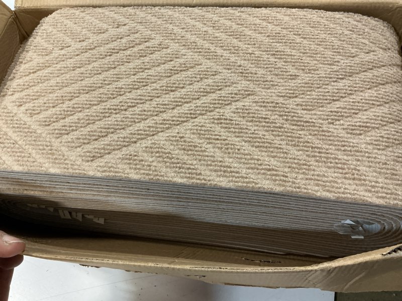 Condition photo showing Good Condition for mbigm 8 x 30inches, 15 in pack, non-slip carpet stair treads non-skid safety rug slip resistant indoor runner for kids elders and pets with reusable adhesive, cornstalk weave 15 in pack - 8" x 30" cornstalk - basketweave