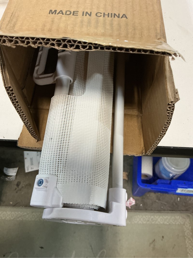 Condition photo showing Good Condition for Upgraded Retractable Baby Gates for Stairs & Banister, Mesh Dog Gate Indoor, Extends to 55" Wide 33" Tall, Child Safety Gate for Stairway, Banister & Wall Mount (White)