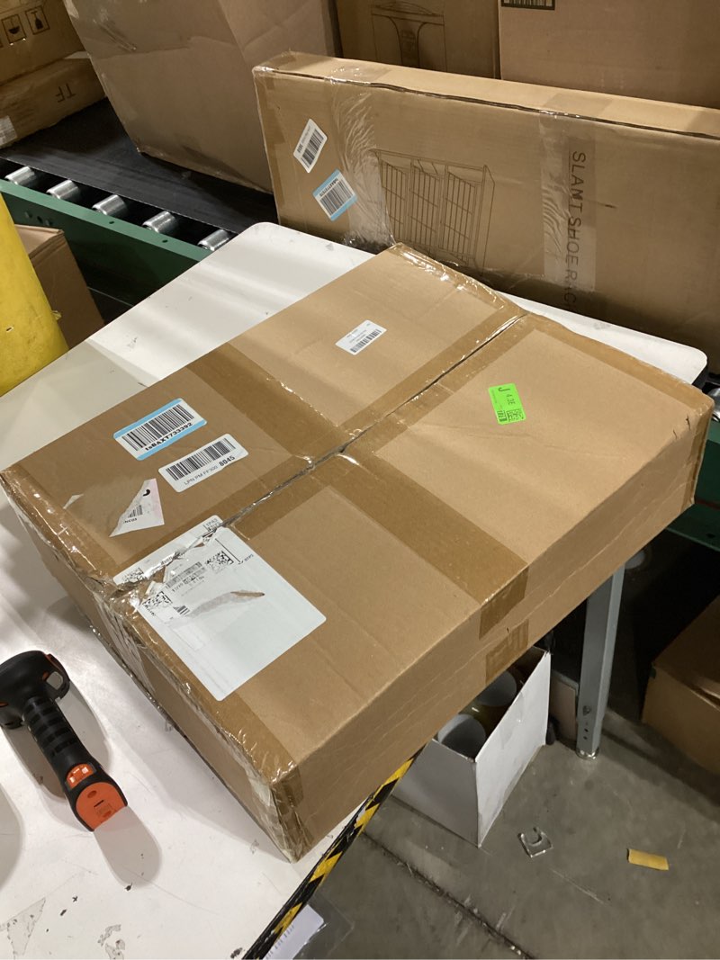 Condition photo showing As Is for Nalwort 14" x 18" Recessed Medicine Cabinet, 2-Tier Wall Niche for Bathroom, Bedroom, Living Room, Kitchen, White, Solid Wood Wall Medicine Cabinet White 14 x 18