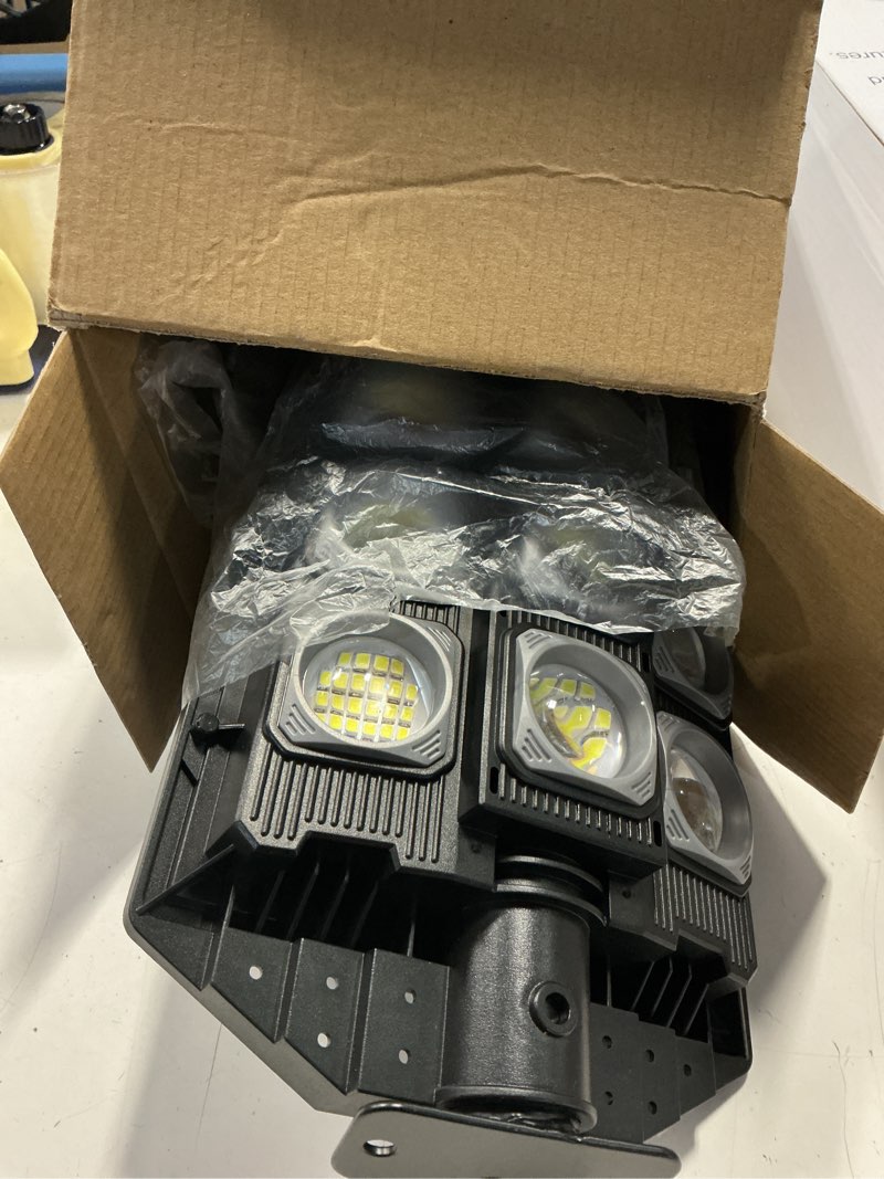 Condition photo showing New/Like New for solar street lights outdoor with motion sensor & remote, [364 led/1000lm/3 modes] ip65 waterproof security light, wireless solar flood light for outside porch yard parking lot, dusk to dawn lighting(2 pack)