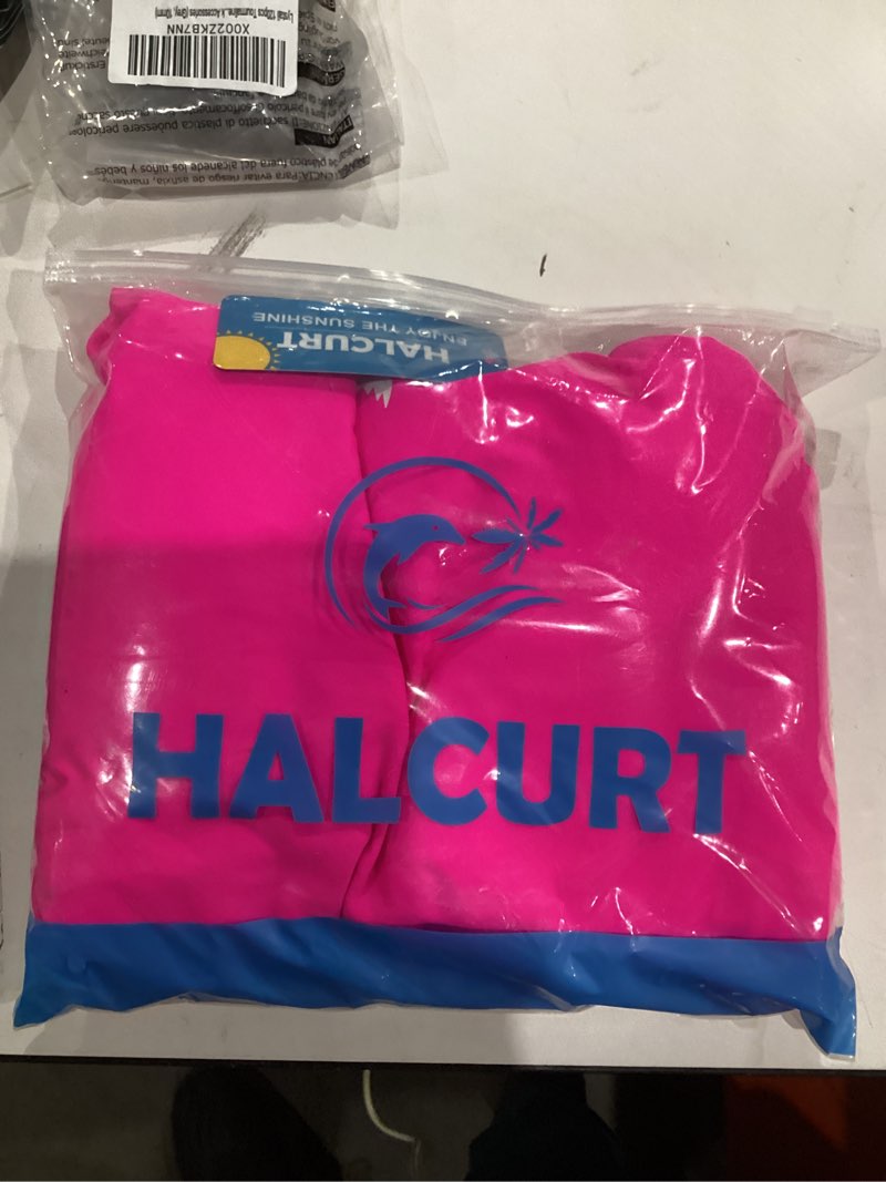 Condition photo showing New/Like New for Halcurt Womens Plus Size Long Sleeve Rash Guard Swim Shirt with Built in Bra Loose Fit UPF50+ Swimsuit Top Hot Pink/Floral 2X