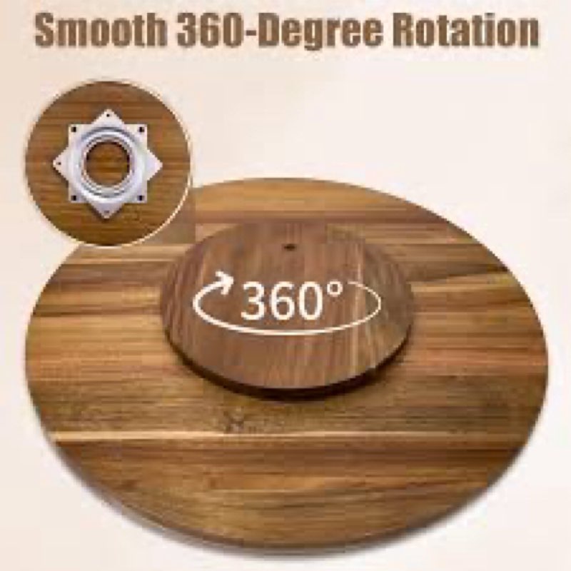 20'' Acacia Wooden Lazy Susan for Table Top,Large Lazy Susan for Dining Table,Table Turntable Storag