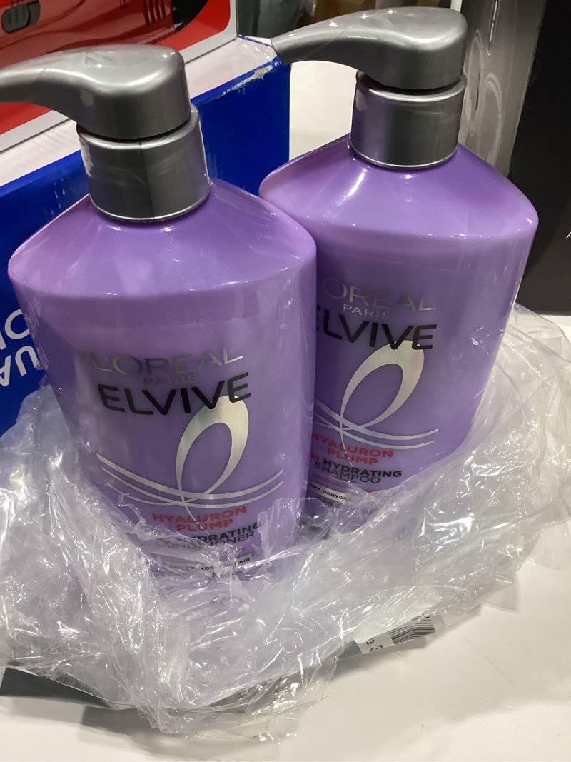 Condition photo showing New/Like New for L'Oreal Paris Elvive Hyaluron Plump Shampoo and Conditioner Set for Dehydrated, Dry Hair with Hyaluronic Acid Care Complex, 1 Kit (2 Products)