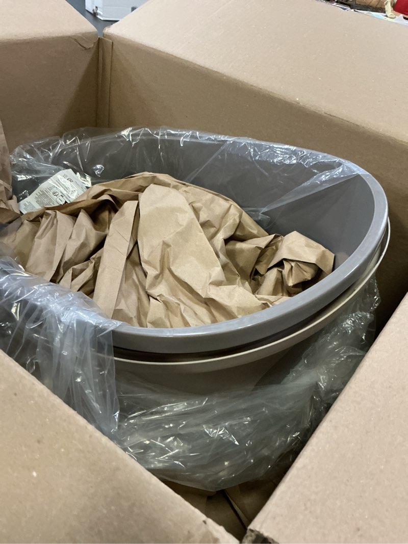 Condition photo showing As Is for Amazon Basics No-Mess Hooded Enclosed Cat Litter Box, Large, Multicolor, 24 in x 18 in x 17 in