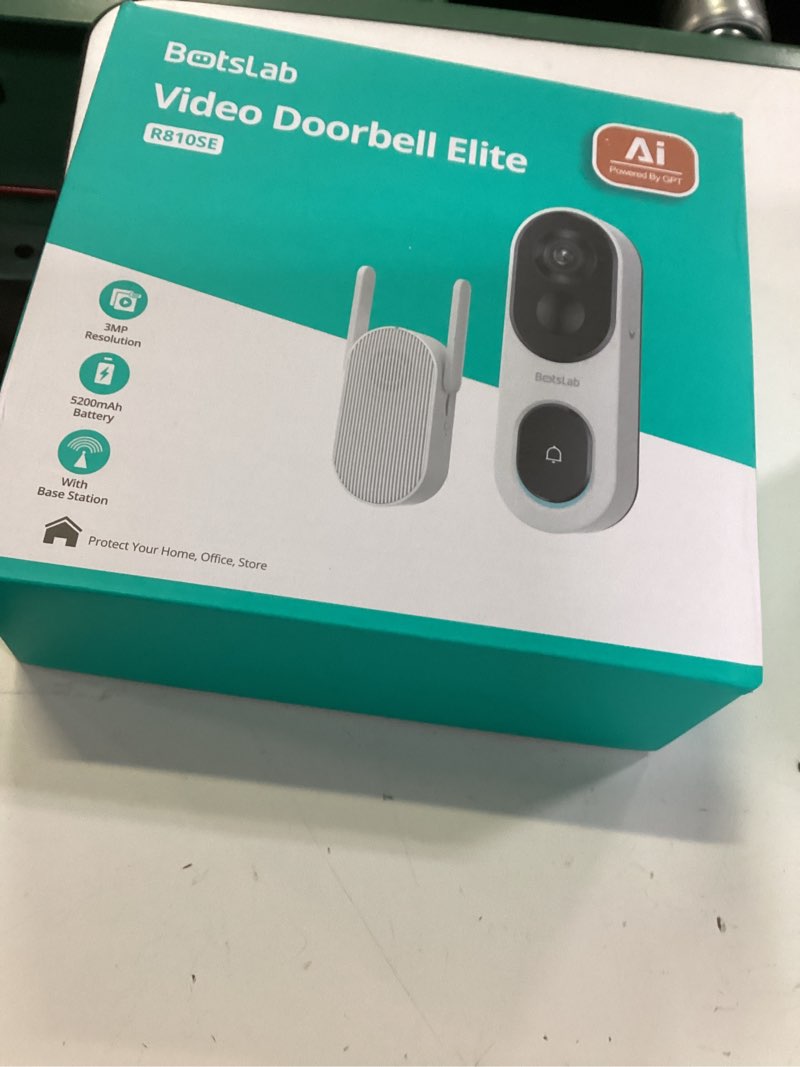 Condition photo showing Good Condition for botslab 2k doorbell camera wireless with solar panel, nonstop power video doorbell with head-to-toe view, no monthly fee, 2-way audio, human detection, 5200mah battery, 2.4ghz wifi white