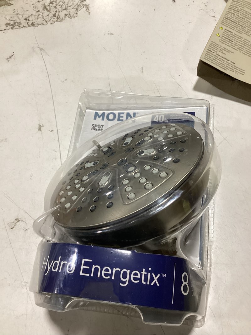 Condition photo showing Good Condition for hydro energetix eight-function 5" diameter spray head standard - spot resist brushed nickel