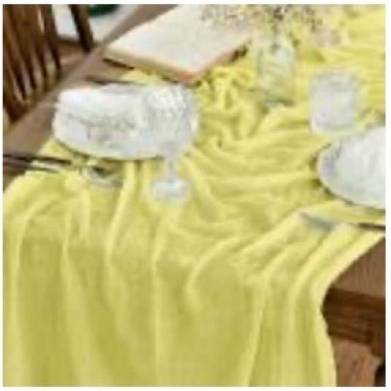 10 pack light yellow cheesecloth table runner 21x120 inches boho gauze table runners, rustic semi sh (missing parts)