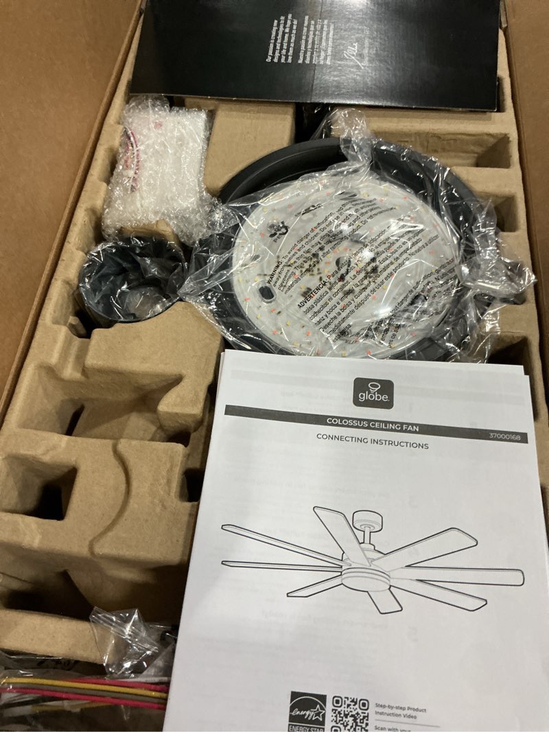 Condition photo showing Good Condition for carro usa vetric 6” in black with wooden/walnut blades flush mount ceiling fan
