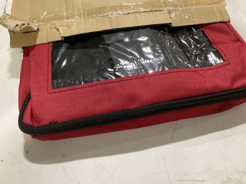 Condition photo showing Good Condition for Ornament Storage Box - Zippered Lid Organizer with 48 Individual Compartments and Dividers for Christmas Bulbs and Decorations by Tiny Tim Totes (Red) Red with Black Trim